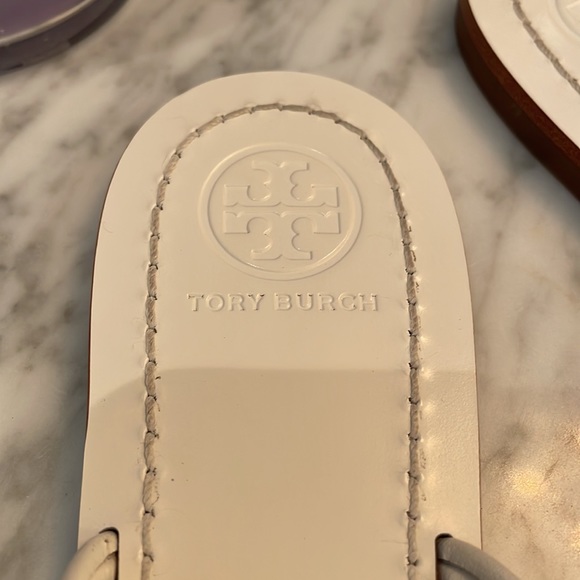 NWT Tory Burch White Leather Thong Sandal/Flip Flop 🩴 Size 7 - with Box - Picture 6 of 13